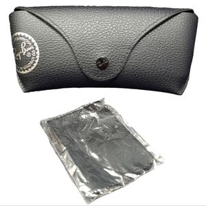 RAY-BAN BLACK SUNGLASSES CASE WITH CLEANING CLOTH - CASE AND CLEANING CLOTH ONLY